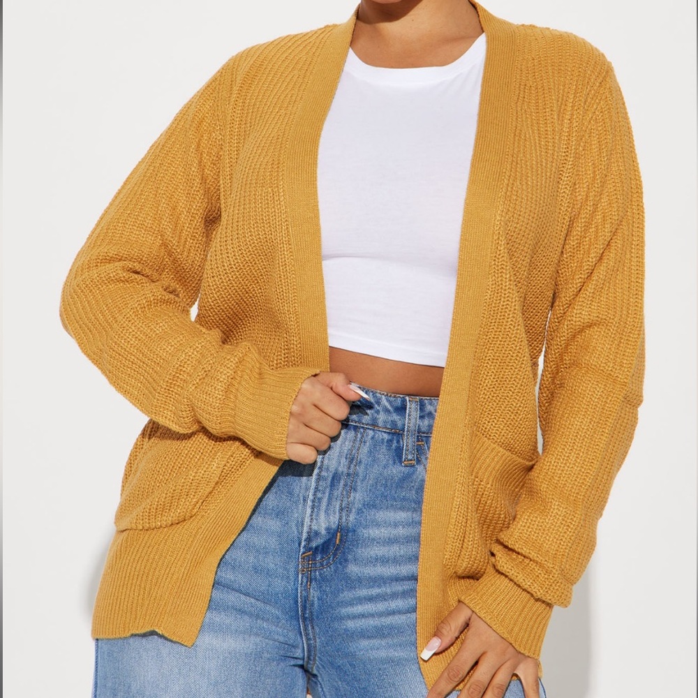 Two Pocket Cardigan-mustard